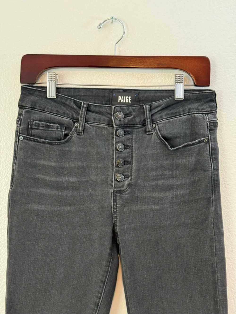 Anthropologie Paige Hoxton Skinny Jeans Button Fly Size 26‎ High Rise Ankle Fit